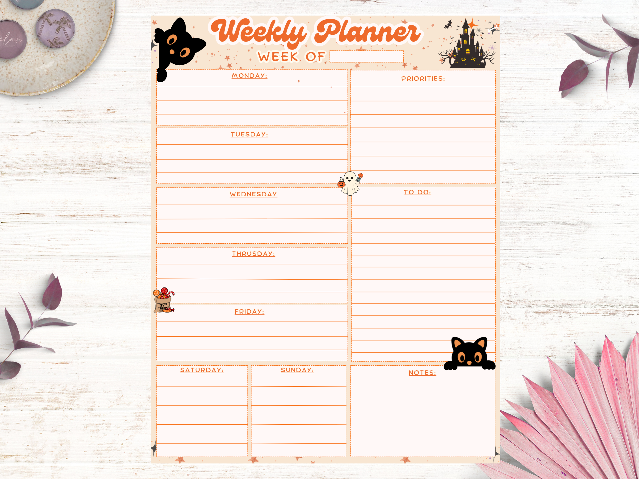 Starry Pumpkin Weekly Planner