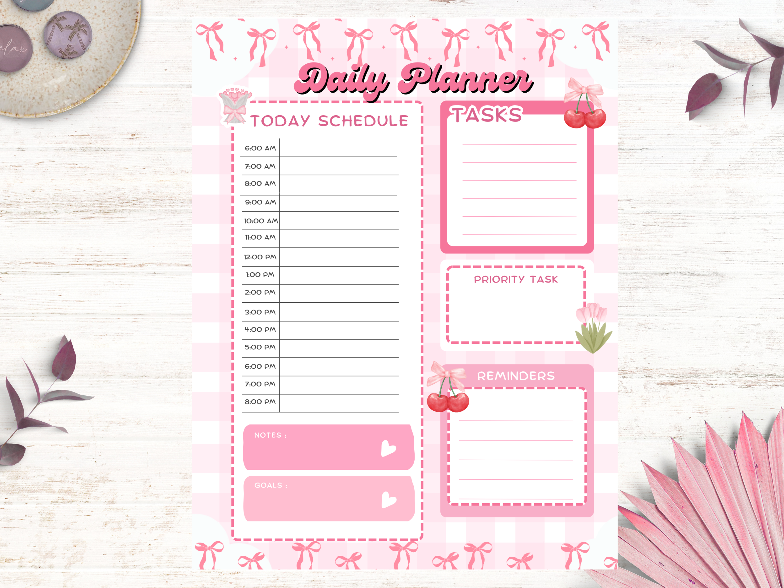 Pink Coquette Daily Planner