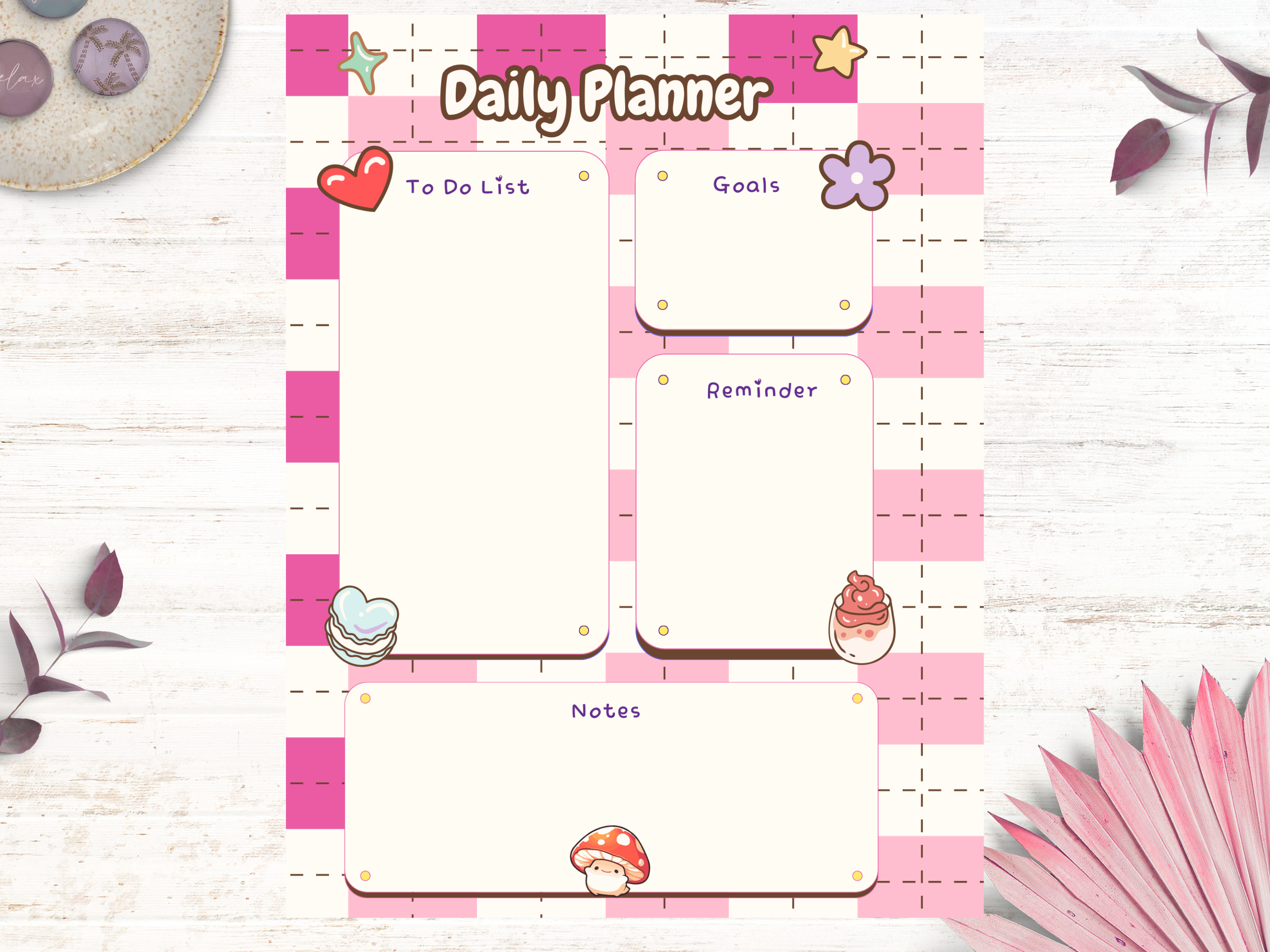 Cute Girly Daily Planner